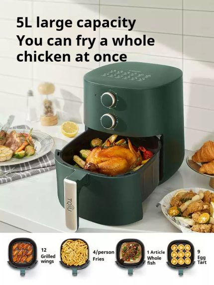 TQIU 5L air fryer price in Bangladesh visible window no flip